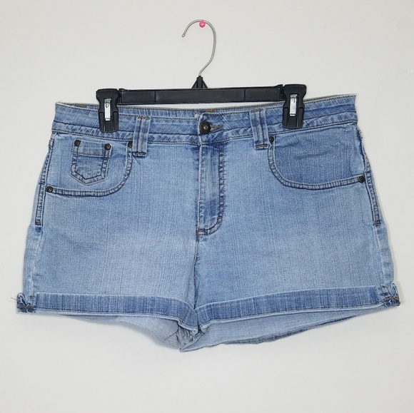 Faded Glory Pants - light wash denim ' mom jean ' shorts size 12
